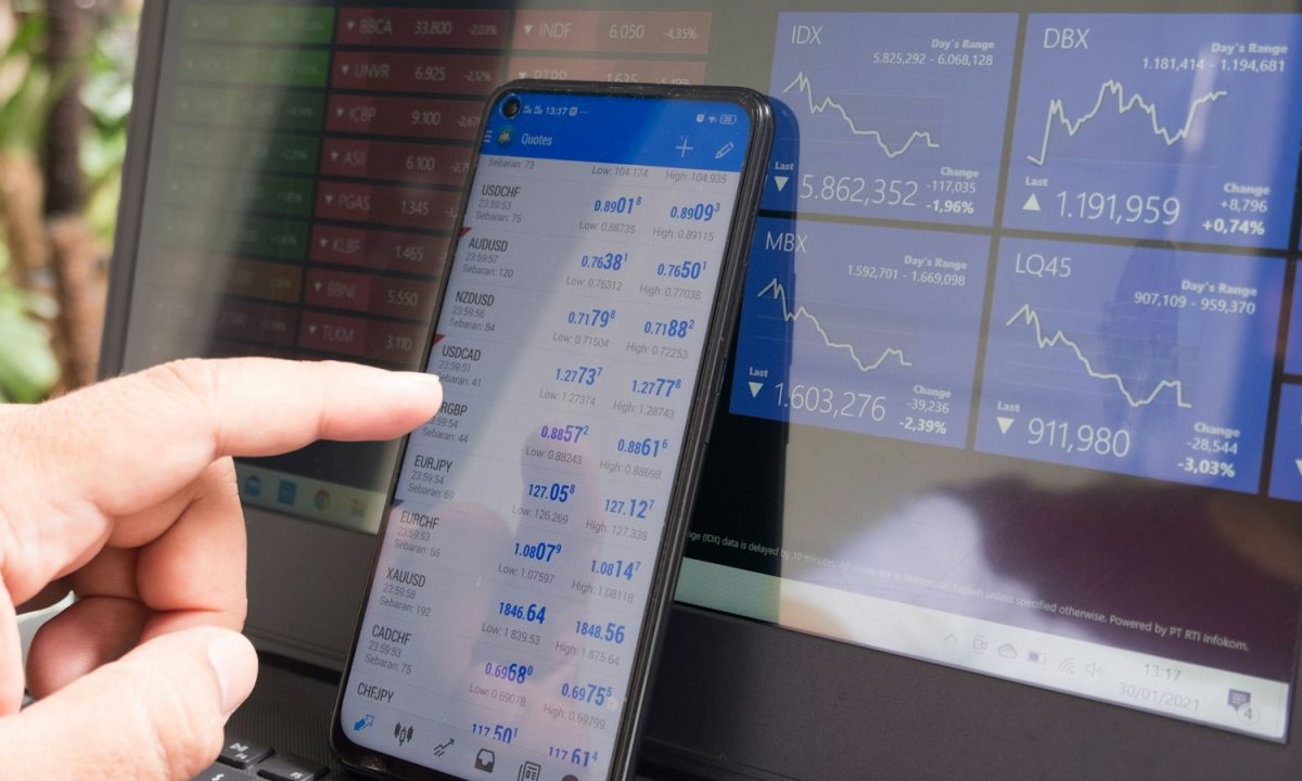 Ilustrasi analisis pasar dan perdagangan aset keuangan